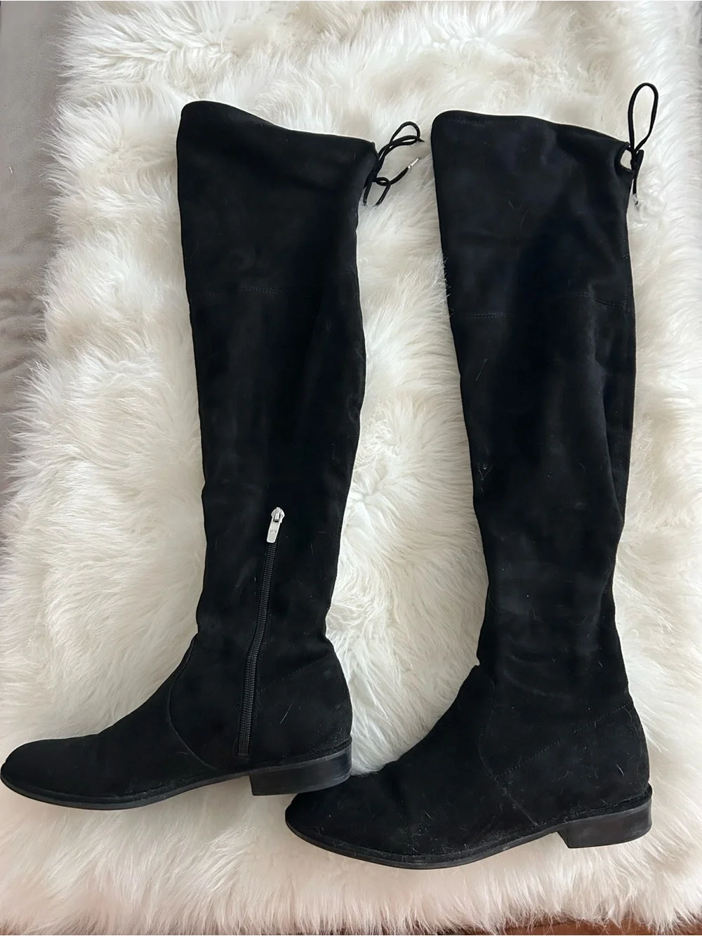 Marc Fisher Humor 2 over the knee, rounded toe, and rear tie detail size 8
